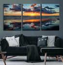 Beach Sunset Print - Stunning Ocean Canvas Artwork with