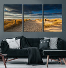 Ocean Beach Dark Clouds Wall Art Canvas Print