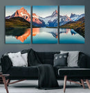 Landscape Mountain and Lake View Wall Art Canvas Print