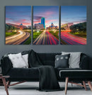 Dallas City Lights Large Wall Art Dallas Cityscape Canvas