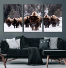 Bison Wall Art Canvas Print- Bison Herd Canvas Wall Art –