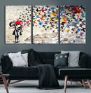 Banksy Art Butterfly Girl Explosion Canvas Art – Vibrant