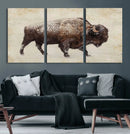 Buffalo Wall Art, Western Bison Canvas Print, Rustic Buffalo