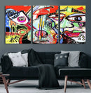 Picasso Style Art Abstract Canvas Wall Art Print , Colorful