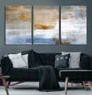Blue Multi Panel Abstract Wall Art Canvas, Abstract Blue and