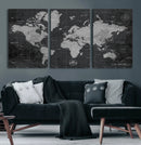 World Map Canvas Print – Detailed Map of the World Wall Art