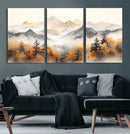 Abstract Mountain Wall Art | Misty Mountain Forest and