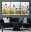 Colorful Wildflower Canvas Wall Art - Vibrant Floral