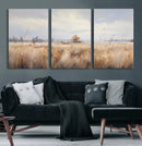 Golden Fields Wall Art Print Canvas – Serene Landscape of