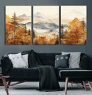 Golden Autumn Forest Wall Art Canvas | Mountain Landscape