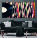 Vinyl Record and Album Collection Canvas Wall Art - Retro