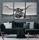 Texas Longhorn Cow Wall Art, Texas Longhorn Canvas, Cattle
