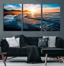 Sunset Beach Ocean Canvas Wall Art – Tranquil Ocean