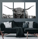 Longhorn Canvas Print, Bighorn Cow Wall Art Canvas Print