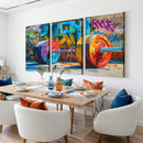 Fitness Gym Barbell Graffiti Wall Art Canvas Print