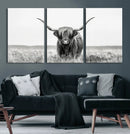 Highland Cow Canvas Wall Art – Majestic Beauty in Black and by MyGreatCanvas | Canvas Wall Art Prints | Photo Prints & Wall Decor