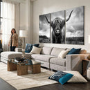 Scottish Cow Wall Art Canvas Print | Longhorn Wall Art |