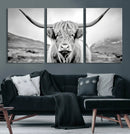 Scottish Cow Wall Art Canvas Print