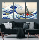 Katsushika Hokusai Kanagawa Giant Wave Wall Art Canvas Print