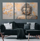 Abstract Buddha Statue Wall Art Canvas Print - Modern