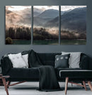 Foggy Mountain Canvas Print Forest Wall Art