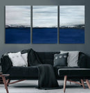 Navy Blue Abstract Wall Art Canvas Print