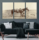 Cowboy Wall Art - Western Horse Canvas Print - Vintage