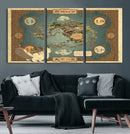 Avatar Wall Art: The Last Airbender Vintage Map - Wall Art