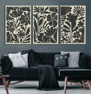 Modern Botanical Wall Art - Floral Black and White Canvas