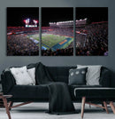 Ben Hill Griffin Stadium Night Game Triple Canvas Wall Art -