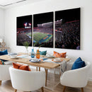 Ben Hill Griffin Stadium Night Game Triple Canvas Wall Art -