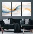 Decorative Turquoise Abstract Wave Wall Art Canvas Print