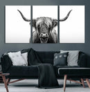 Highland Wall Art Canvas Print – Minimalist Black and White by MyGreatCanvas | Canvas Wall Art Prints | Photo Prints & Wall Decor