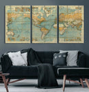 Push Pin World Map Canvas Print – Travel Tracker Wall Art