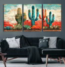 Colorful Cacti Wall Art – Framed Vibrant Succulent Canvas by MyGreatCanvas | Canvas Wall Art Prints | Photo Prints & Wall Decor