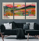 Yayoi Kusama Landscape Canvas Print, Vibrant Floral Mountain Art Print, Framed Botanical Wall Art - by MyGreatCanvas | Canvas Wall Art Prints | Photo Prints & Wall Decor