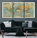Push Pin World Map Canvas Print – Travel Tracker Wall Art