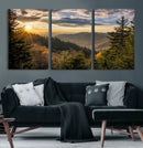 Sunrise Over the Smoky Mountains Canvas Wall Art –