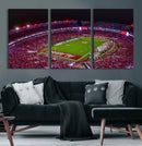 Bryant-Denny Stadium Night Game Triple Canvas Wall Art - by MyGreatCanvas | Canvas Wall Art Prints | Photo Prints & Wall Decor