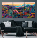 Colorful Abstract Landscape Wall Art Print Canvas - Vibrant