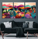 Abstract Kusama Print - Landscape Canvas Wall Art Print -