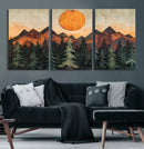Sunset Mountain Landscape Canvas Wall Art Print - Nature