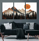 Modern Abstract Mountain Canvas Wall Art Print, Abstract