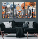 Abstract Winter Landscape Canvas Wall Art Print - Large