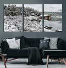 Winter Wall Art - Cabin by the Lake Canvas Wall Art - Serene by MyGreatCanvas | Canvas Wall Art Prints | Photo Prints & Wall Decor