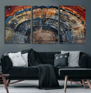 Abstract Tree Ring Wall Art, Colorful Framed Tree Ring Wall