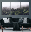 Misty Forest Wall Art | Foggy Forest Canvas Print | Large