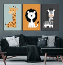 Boho Jungle Animal Nursery Wall Art Prints – Safari Decor