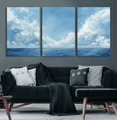 Abstract Ocean Print Artwork- Serene Blue Ocean Canvas Wall