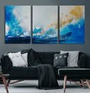 Blue Abstract Print - Dynamic Ocean-Inspired Canvas Wall Art
